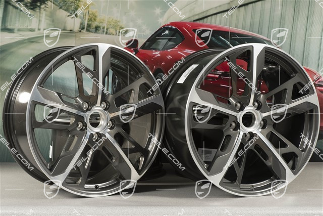 21" Wheel rim set Cross Turismo Design, 9,5J x 21 ET60 + 11,5J x 21 ET66, Titanium