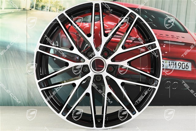 22" Macan RS Spyder Design Felge, 9J x 22 ET29, schwarz hochglanz