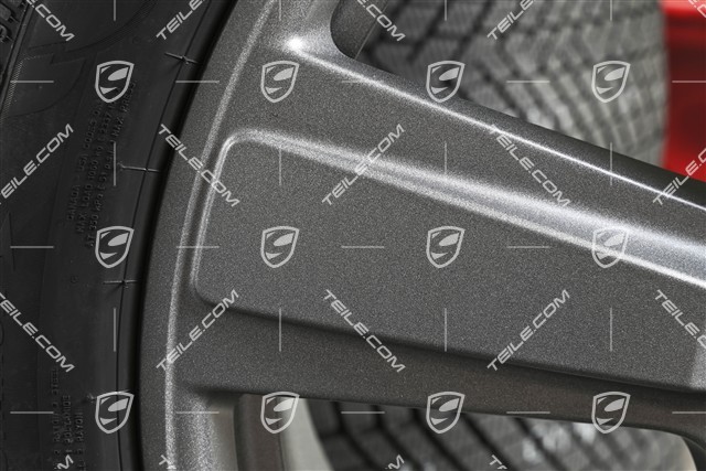 22-inch winter wheel set Cayenne Exclusive Design Sport, wheel rims 10J x 22 ET48 +11,5J x 22 ET61 + NEW Pirelli winter tyres 285/40 R22 + 315/35 R22, Vesuvio Grey