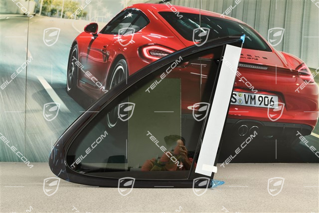 Seitenscheibe mit Zierleiste, Aluminium-Paket Schwarz, getönt, R