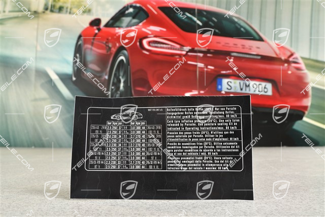 Identification / notice sticker for tire pressure C2