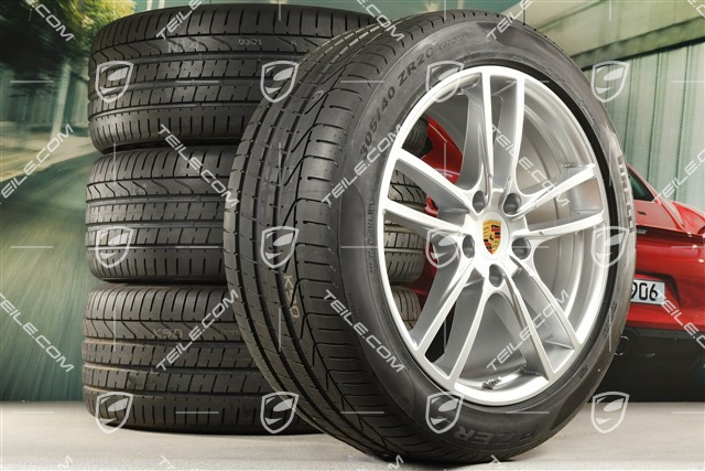 20" Cayenne Sport Sommerräder Satz, Felgen 9J x 20 ET50 + 10,5J x 20 ET64 + NEUE Pirelli Sommerreifen 275/45 R20 + 305/40 R20, mit RDK-Sensoren