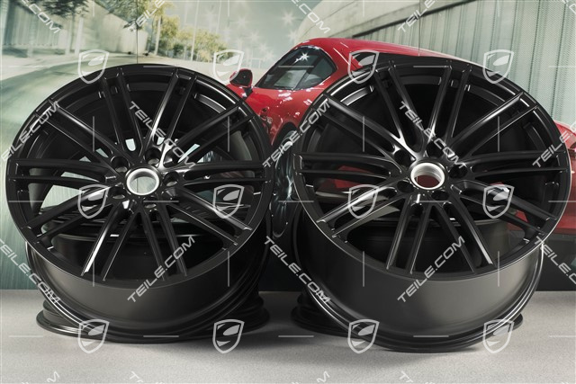 22-inch wheel rim setTurbo IV, 11,5J x 22 ET52 + 10J x 22 ET48, for Coupé, black satin-mat