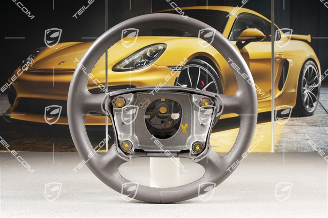 4-spoke steering wheel, leather, Classic grey