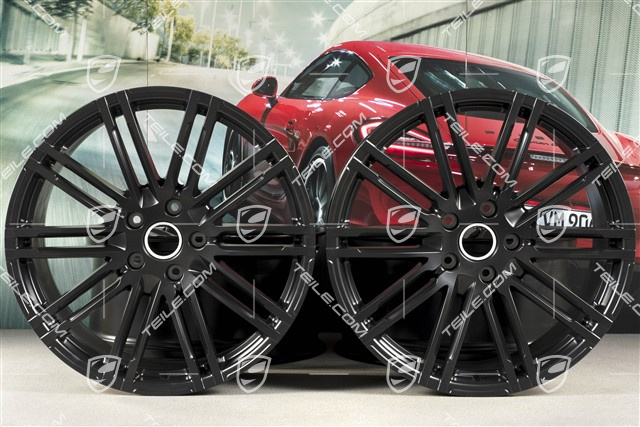 21" Felgensatz Turbo III, Facelift, 10J x 21 ET50, in schwarz Seidenmatt