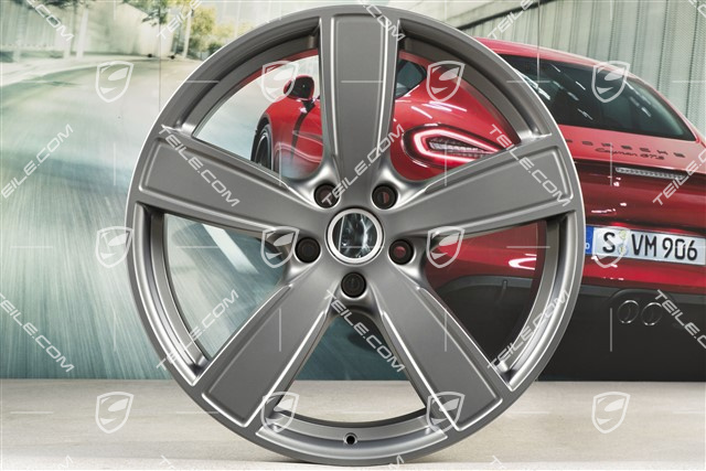 22-inch wheel rim set, Cayenne Sport Classic, 10J x 22 ET48 + 11,5J x 22 ET61, Platinum satin-matt