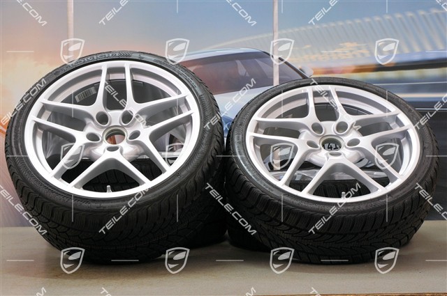 19-inch Winter wheels set, Carrera S II, rims 8J x 19 ET57 + 11J x 19 ET 51 + NEW winter tyres 235/35 R19 + 295/30 R19, TPM 433MHz