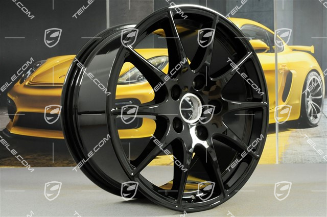 18-inch Panamera S wheel set, 8J x 18 ET59 + 9J x 18 ET53, black high gloss