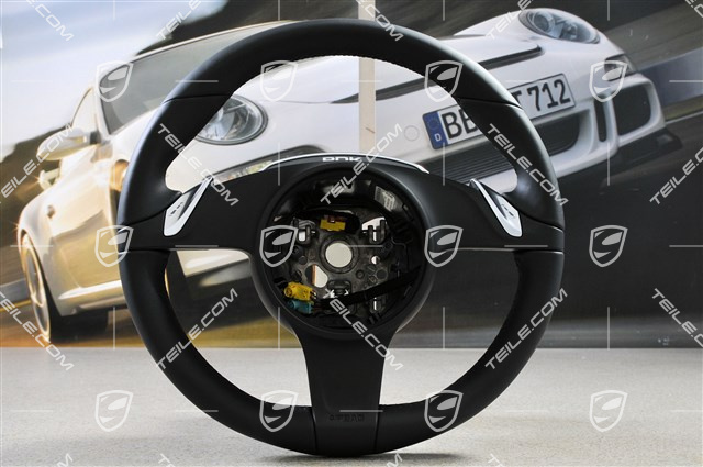 Steering wheel, PDK transmission, smooth leather, Sport Chrono, black Steering wheel, PDK transmission, smooth leather, Sport Chrono, black
