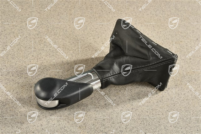 PDK Shift lever / gear shift knob with leather gaiter / sleeve, Black