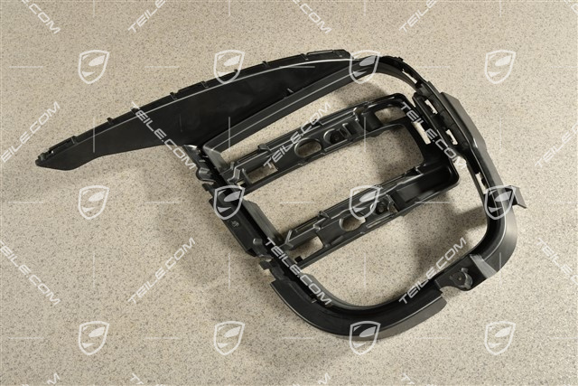 Turbo, Front bumper, side ventilation grille, Black, L