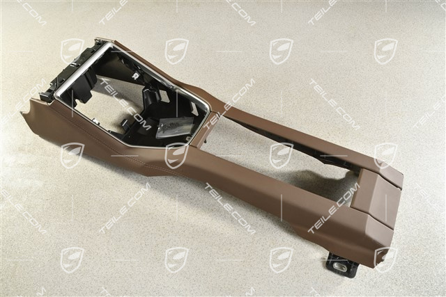Centre console, leather, Saddle brown