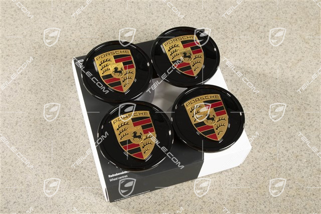 Wheel hub set (4 pcs.), black gloss/black gloss