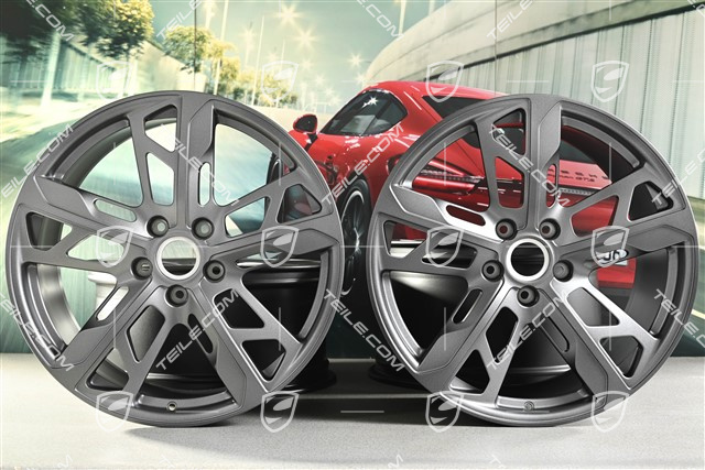 21" Wheel rim set Cross Turismo Design, 9,5J x 21 ET60 + 11,5J x 21 ET66, Vesuvius grey