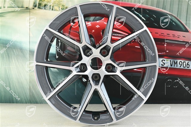 20+21-inch Carrera S wheel rim set, 8,5J x20 ET50 + 11,5J x 21 ET79, Wanadium Grey