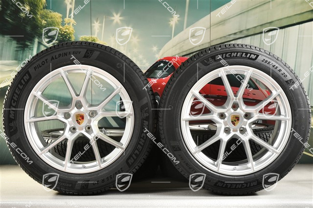 20-inch Cayenne S winter wheel set, rims 9J x 20 ET50 + 10,5J x 20 ET64 + NEW Michelin Pilot Alpin 5 SUV winter tyres 255/55 R20 + 295/45 R20, with TPMS