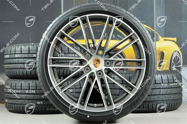 20-inch Turbo IV wheels set, rims 8,5J x 20 ET57 + 10,5J x 20 ET47 + Pirelli summer tires 235/35 ZR20 + 265/35 ZR20, with TPMS