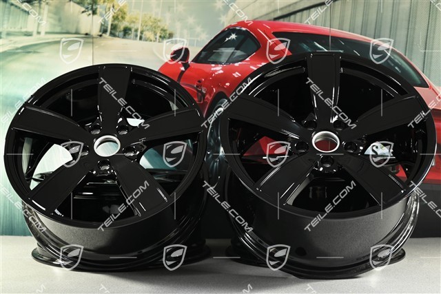 20" Komplet felg Carrera Sport, 8,5J x 20 ET57 + 10,5J x 20 ET51, czarny wysoki połysk