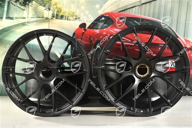 20"+21" GT2RS/GT3RS Magnesium Radsatz / Felgensatz, Felgen 9,5 J x 20 ET50 + 12,5 J x 21 ET48, Schwarz seidenglanz