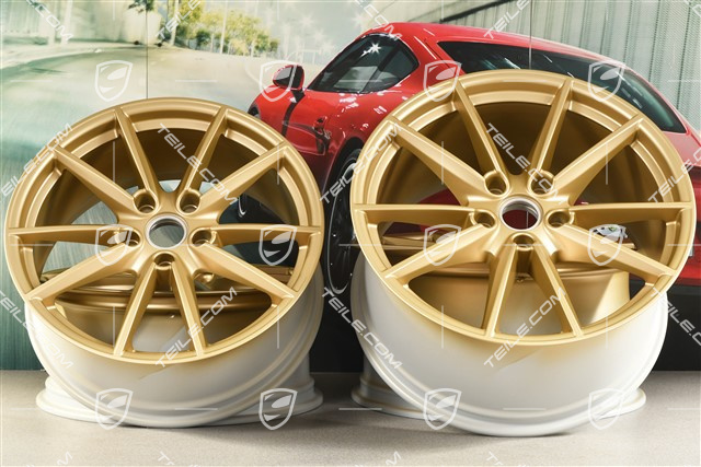 20"+21" Felgensatz Carrera S, Felgen 8,5J x 20 ET53 + 11J x 21 ET66, aurum-seidenmatt