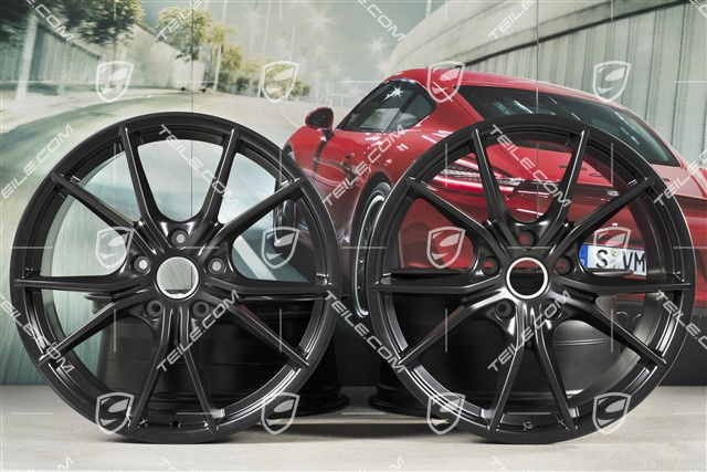 20" Felgensatz Carrera S IV, 8J x 20 ET57 + 10J x 20 ET45, schwarz satin matt