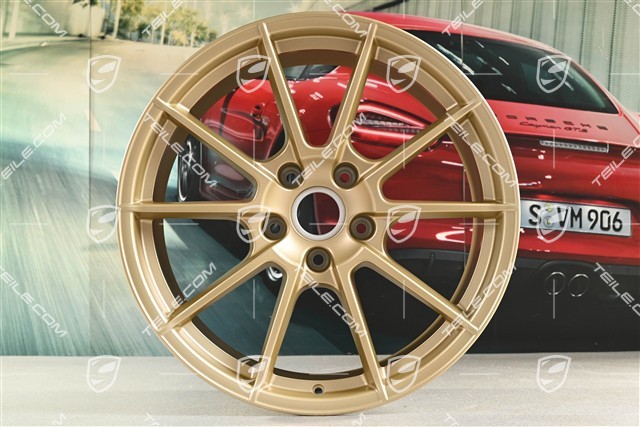 20" "Spyder" / "718 Sport" Felgen Satz, Felgen 8,5J x 20 ET57 + 10,5J x 20 ET47, Aurum Seidenmatt