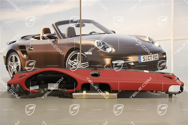 Dashboard, upper part, leather, "Carrera" red, Sport Chrono Package Dashboard, upper part, leather, "Carrera" red, Sport Chrono Package