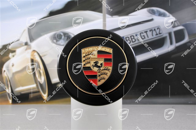 Radzierdeckel, lackiert, schwarz, Wappen farbig, für Innendurchmesser 71mm