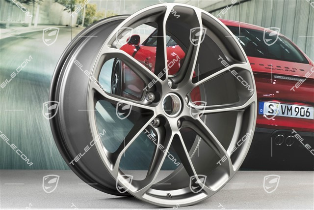 22" felgi GT, komplet, 10J x 22 ET48 + 11,5J x 22 ET52, Platinum satynowy półmat