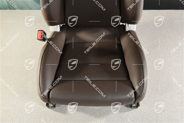 Sitz, el. einstellbar, 14 Wege, Lordosenstütze, Sitzbelüftung, Leder, Espresso, Porsche Wappen, L