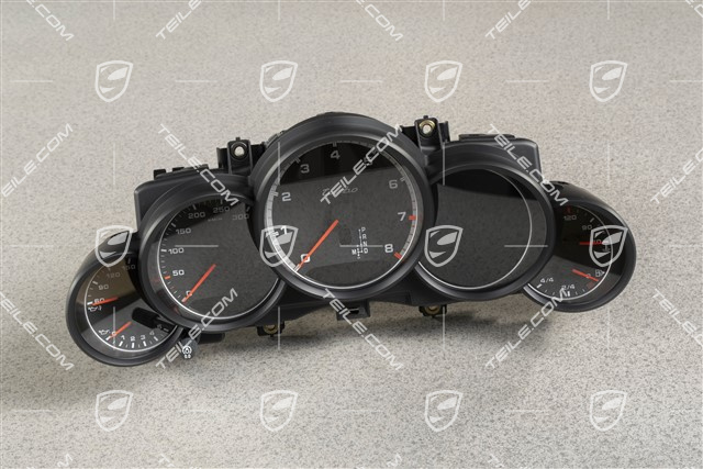 Instrument cluster / Speedometer, Dials in Black / Silver, km/h, Turbo