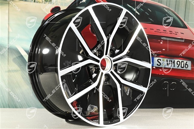 21-inch wheel rim Aero Design 9J x 21 ET56, black high gloss + glossy surface