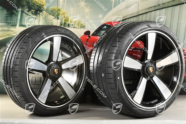 20-inch + 21-inch Sport Classic summer wheel set, rims 9,5J x 20 ET44 + 12J x 21 ET70 + Pirelli summer tyres 255/35 R20 + 315/30 R21, black high gloss