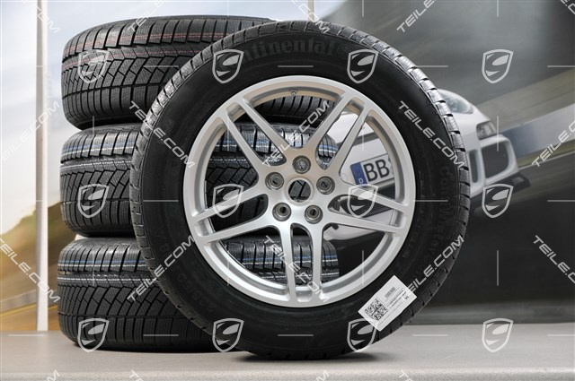 18" "Macan S" koła zimowe komplet, felgi 8J x 18 ET21 + 9J x 18 ET21, opony zimowe Continental ContiWinterContact 235/60 ZR 18 + 255/55 ZR 18, z czujnikami ciśnienia