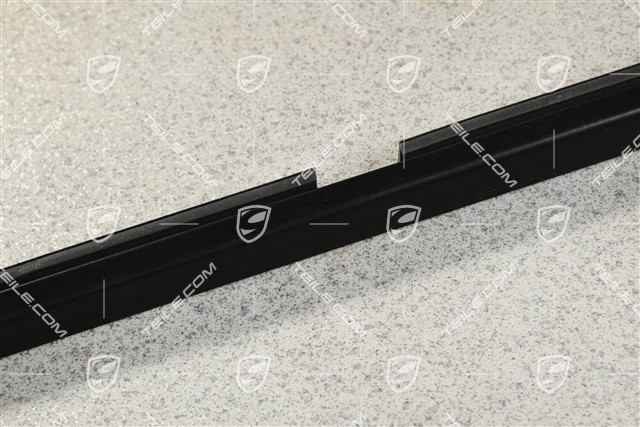 Side window trim, outer, front door, Black matte, L