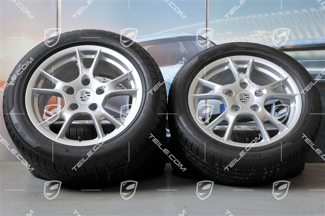 17" Boxster II winter wheels set, rims 6,5J x 17 ET55 + 8J x 17 ET40 + NEW winter tyres 205/55 R17 + 235/50 R17