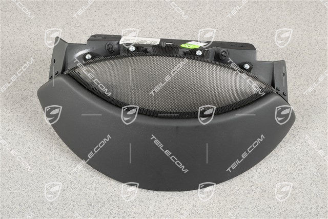 Dashboard trim / Instrument cluster cover, Leather, Black, inner part in Grey