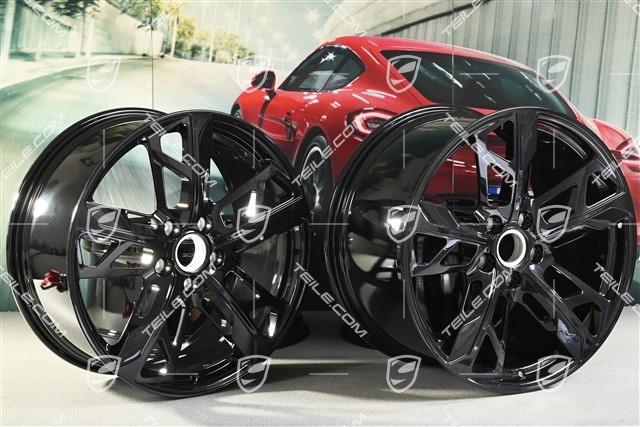 21" Wheel rim set Cross Turismo Design, 9,5J x 21 ET60 + 11,5J x 21 ET66, black high gloss