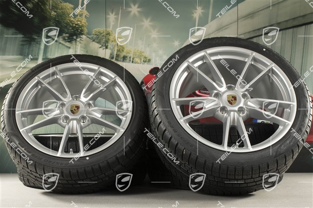 19-/20-inch Carrera winter wheel set, wheel rims 8,5J x 19 ET52 + 11J x 20 ET66 + NEW Pirelli winter tyres 235/40 R19 + 295/35 R20, with TPMS