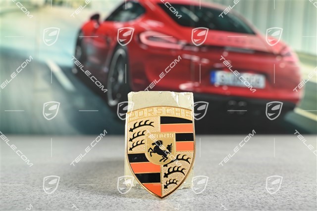 Porsche Deckelwappen, Orange (Classic Version)