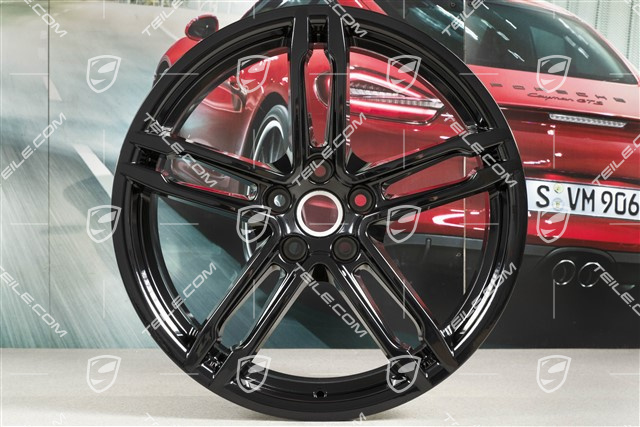 19" Felge, Turbo, 8J x 19 ET21, schwarz hochglänzend