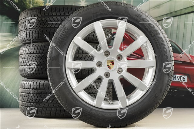 19" Cayenne S Winterräder Satz, Felgen 8,5J x 19 ET47 + 9,5J x 19 ET54 + Pirelli Winterreifen 255/55 R19 + 275/50 R19, mit RDK-Sensoren