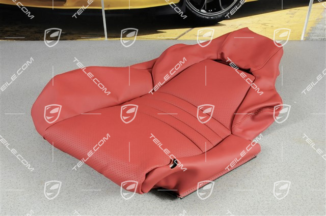 Bezug, Lehne, Hintersitze Premium Sport, Leder glatt, Carrerarot, L Bezug, Lehne, Hintersitze Premium Sport, Leder glatt, Carrerarot, L