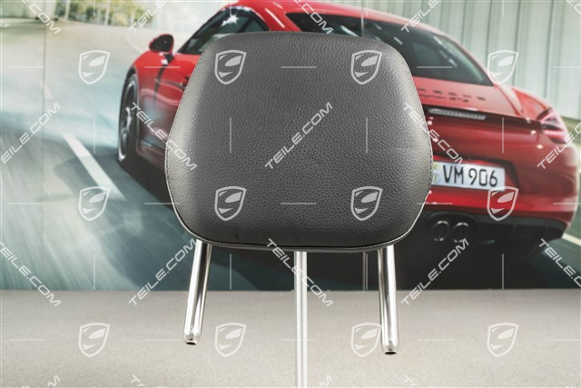 Head rest, rear, Leather, Black, Center