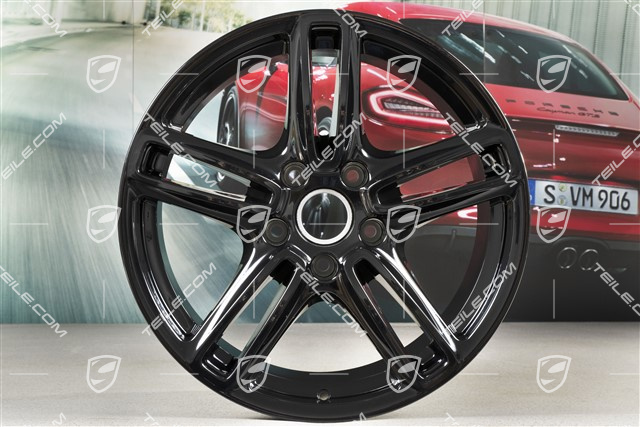 19-inch Panamera TURBO wheel set, 10J x 19 ET61 + 9J x 19 ET60, black high gloss
