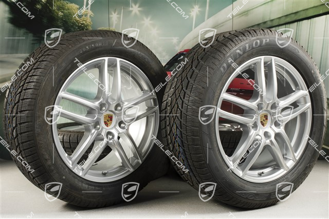 19-inch winter wheels set "Cayenne Turbo IV" facelift 2014->, alloy rims 8,5J x 19 ET59 + NEW Dunlop Winterreifen 3D 265/50 R19, with TPM