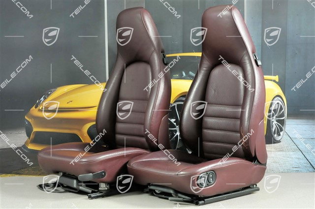 Seat, leatherette, Burgundy, set L+R