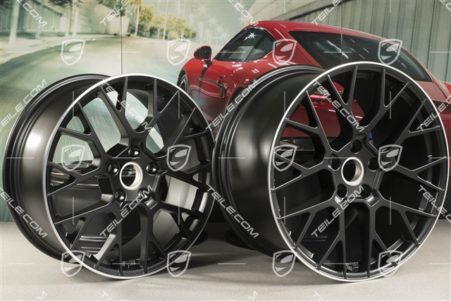 20+21-inch wheel rim set RS Spyder, rims: front 8,5J x 20 ET53 + rear 11,J x 21 ET67, black satin matt