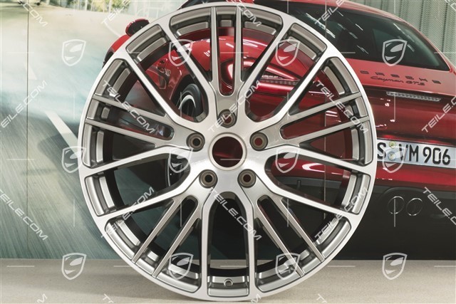 21-inch Panamera Exclusive Design Sport wheel rim, 10,5J x 21 ET71, in Platinum silver metallic