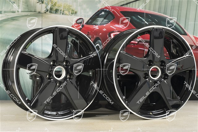 19" komplet felg Cayenne Sport Classic II, 8,5J x 19 ET59, czarny wysoki połysk